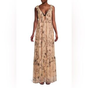 REISS | Floral Maxi Dress in Blush Peach
